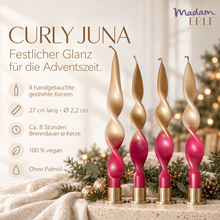 Lade das Bild in den Galerie-Viewer, Weihnachtsset | gedrehte Kerzen | 4er Set | CURLY JUNA |