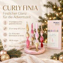 Lade das Bild in den Galerie-Viewer, Weihnachtsset | gedrehte Kerzen | 4er Set | CURLY FINIA |