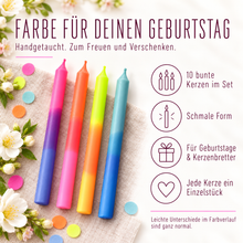 Lade das Bild in den Galerie-Viewer, Schmale Geburtstagskerzen ELINA – 10er-Set, 18 cm