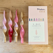 Lade das Bild in den Galerie-Viewer, Weihnachtsset | gedrehte Kerzen | 4er Set | CURLY FINIA |