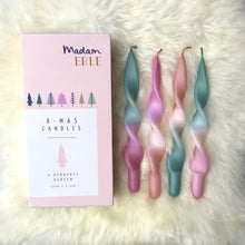 Lade das Bild in den Galerie-Viewer, Weihnachtsset | gedrehte Kerzen | 4er Set | CURLY LEYA |