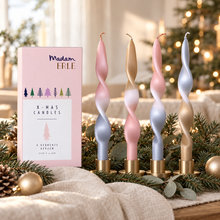 Lade das Bild in den Galerie-Viewer, Weihnachtsset | gedrehte Kerzen | 4er Set | CURLY LIARA |