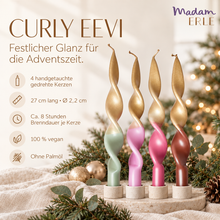 Lade das Bild in den Galerie-Viewer, Weihnachtsset | gedrehte Kerzen | 4er Set | CURLY EEVI |