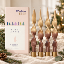 Lade das Bild in den Galerie-Viewer, Weihnachtsset | gedrehte Kerzen | 4er Set | CURLY IBEN |