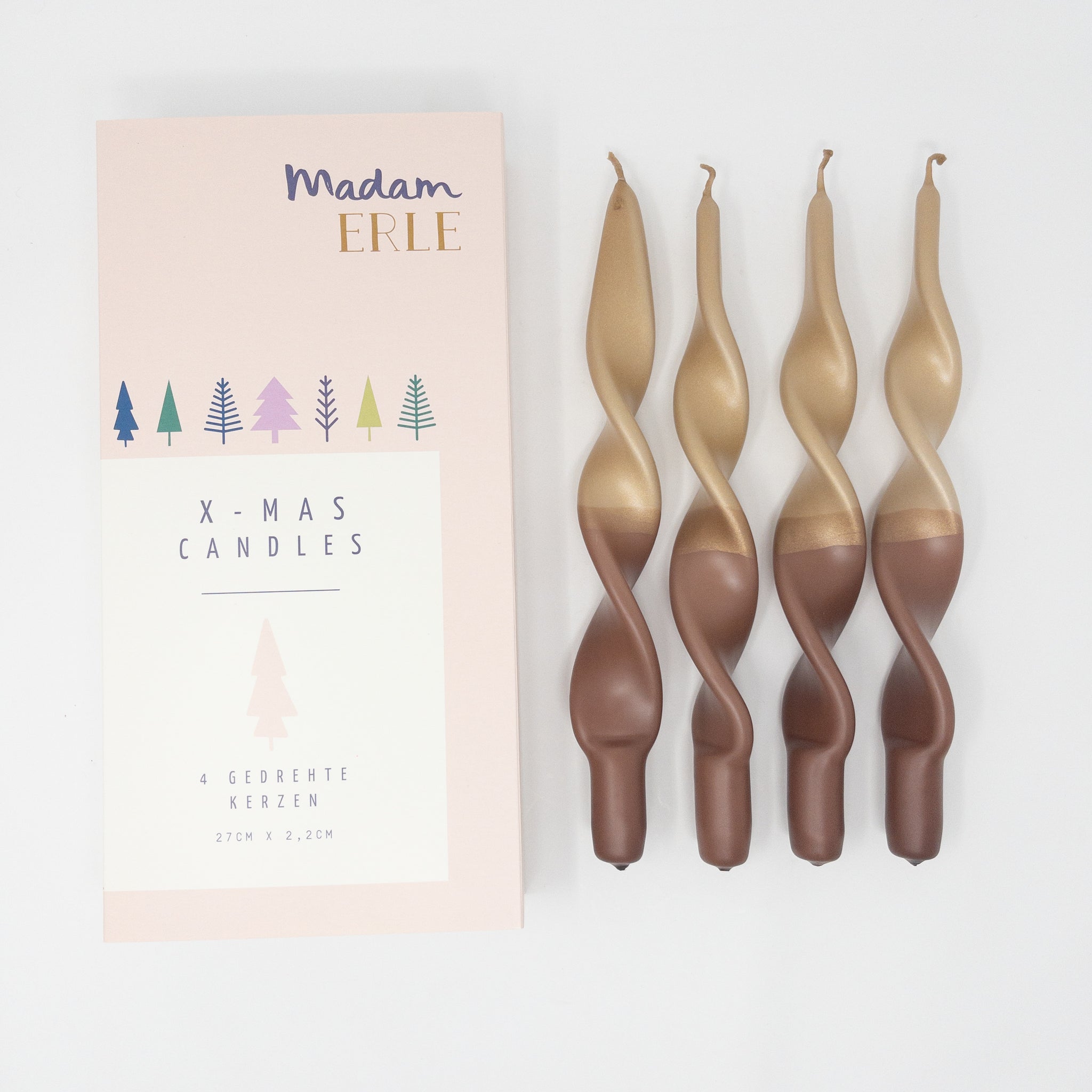 Weihnachtsset | gedrehte Kerzen | 4er Set | CURLY IBEN