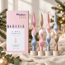 Lade das Bild in den Galerie-Viewer, Weihnachtsset | gedrehte Kerzen | 4er Set | CURLY LIARA |

