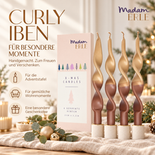 Lade das Bild in den Galerie-Viewer, Weihnachtsset | gedrehte Kerzen | 4er Set | CURLY IBEN |
