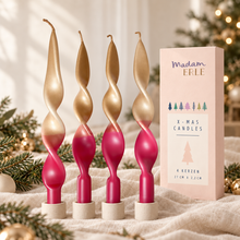 Lade das Bild in den Galerie-Viewer, Weihnachtsset | gedrehte Kerzen | 4er Set | CURLY JUNA |
