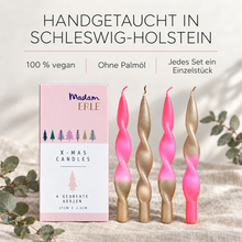 Lade das Bild in den Galerie-Viewer, Weihnachtsset | gedrehte Kerzen | 4er Set | CURLY AMINA |
