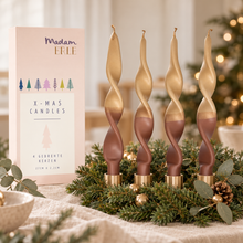 Lade das Bild in den Galerie-Viewer, Weihnachtsset | gedrehte Kerzen | 4er Set | CURLY IBEN |

