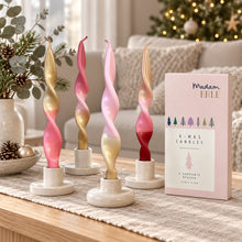 Lade das Bild in den Galerie-Viewer, Weihnachtsset | gedrehte Kerzen | 4er Set | CURLY FINIA |
