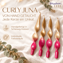 Lade das Bild in den Galerie-Viewer, Weihnachtsset | gedrehte Kerzen | 4er Set | CURLY JUNA |
