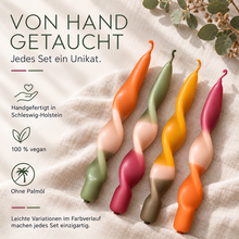 Lade das Bild in den Galerie-Viewer, Herbstset | gedrehte Kerzen | 4er Set | CURLY JANA |
